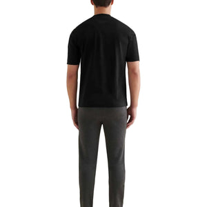 Peckham Rye Mercerised Cotton Black T-Shirt