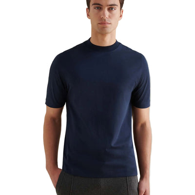 Peckham Rye Mercerised Cotton Dark Sapphire Navy T-Shirt
