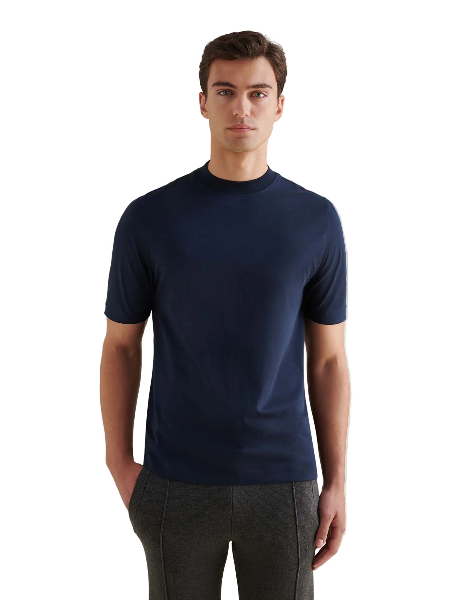 Peckham Rye Mercerised Cotton Dark Sapphire Navy T-Shirt