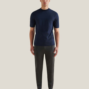 Peckham Rye Mercerised Cotton Dark Sapphire Navy T-Shirt