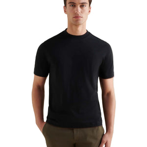 Peckham Rye Double Layer Mercerised Cotton Black T-Shirt