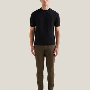 Peckham Rye Double Layer Mercerised Cotton Black T-Shirt