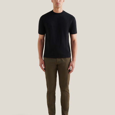Peckham Rye Double Layer Mercerised Cotton Black T-Shirt
