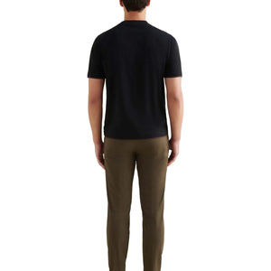 Peckham Rye Double Layer Mercerised Cotton Black T-Shirt