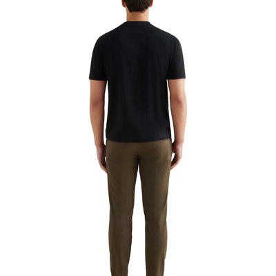 Peckham Rye Double Layer Mercerised Cotton Black T-Shirt