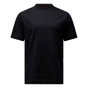 Peckham Rye Double Layer Mercerised Cotton Black T-Shirt