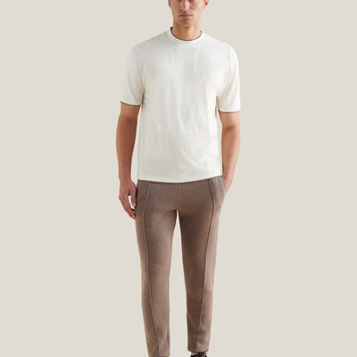 Peckham Rye Double Layer Mercerised Cotton Egret T-Shirt