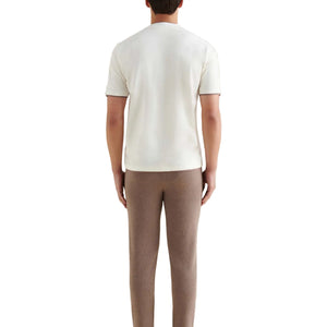 Peckham Rye Double Layer Mercerised Cotton Egret T-Shirt
