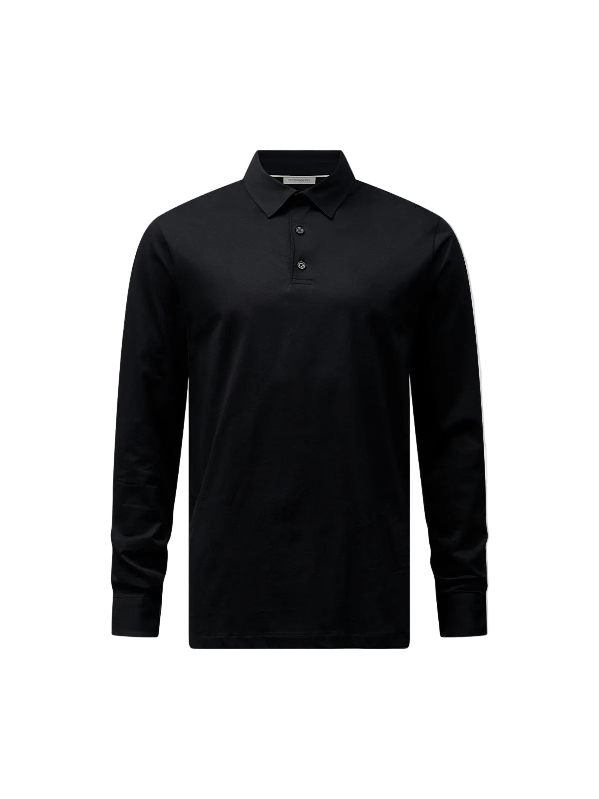 Peckham Rye Mercerised Cotton L/S Black Polo Shirt