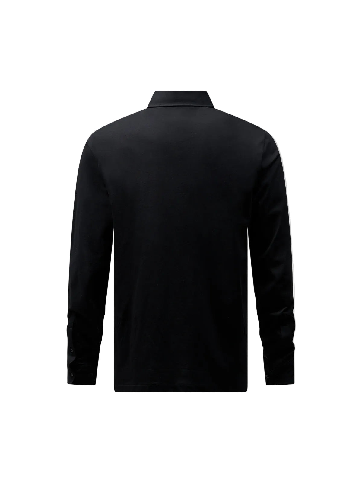 Peckham Rye Mercerised Cotton L/S Black Polo Shirt