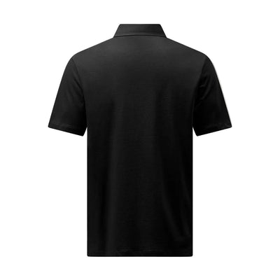 Peckham Rye Mercerised Cotton Black Polo Shirt