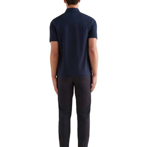 Peckham Rye Mercerised Cotton Dark Sapphire Navy Polo Shirt