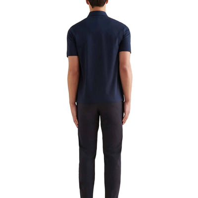 Peckham Rye Mercerised Cotton Dark Sapphire Navy Polo Shirt
