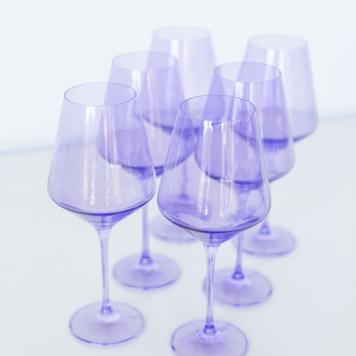 Estelle Colored Wine Stemware - Set of 6 {Lavender}