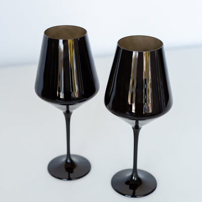 Estelle Colored Wine Stemware - Set of 2 {Black}