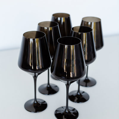 Estelle Colored Wine Stemware - Set of 6 {Black}