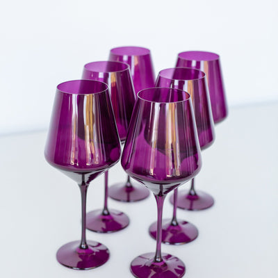Estelle Colored Wine Stemware - Set of 6 {Amethyst}