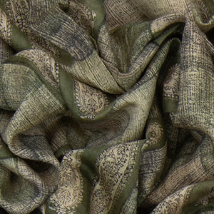 Sage Green Handwoven Printed Tussar Silk Saree-Sage Green