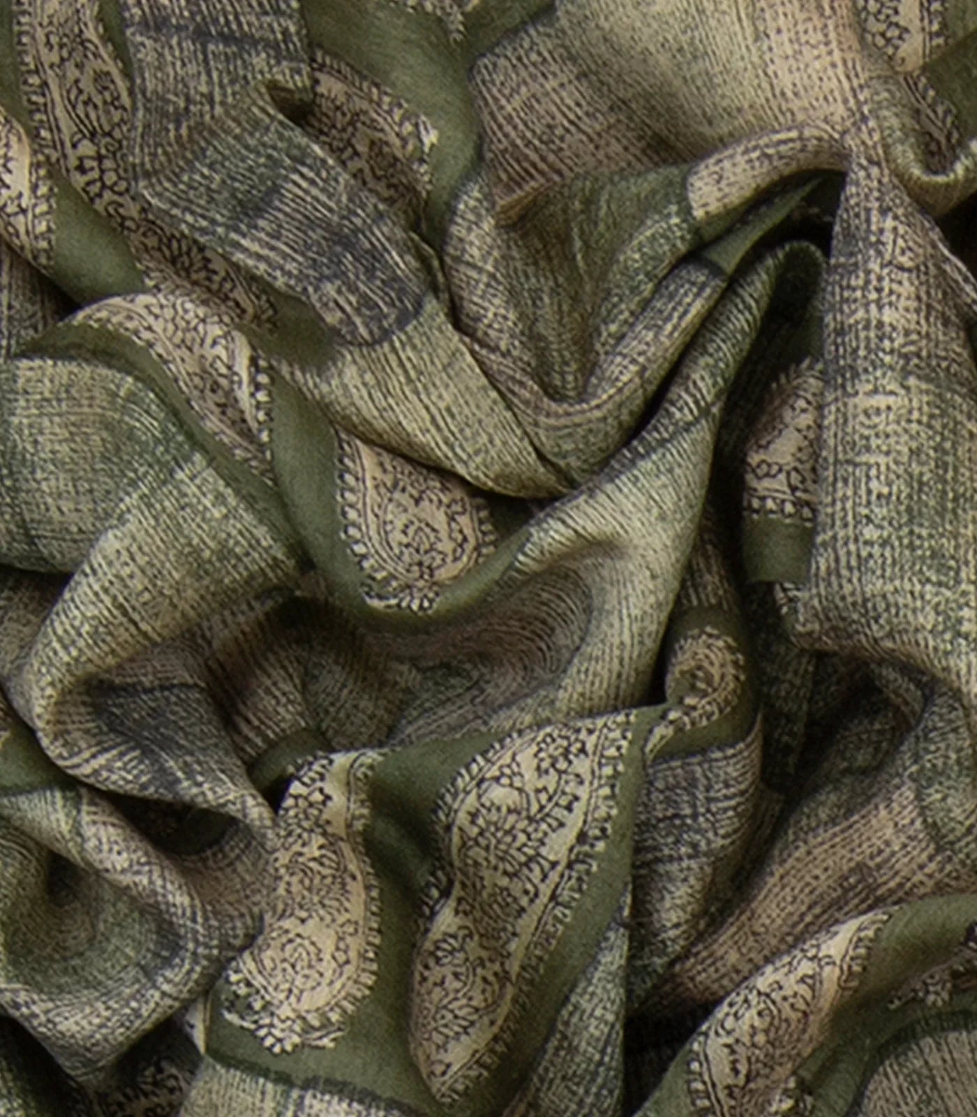 Sage Green Handwoven Printed Tussar Silk Saree-Sage Green