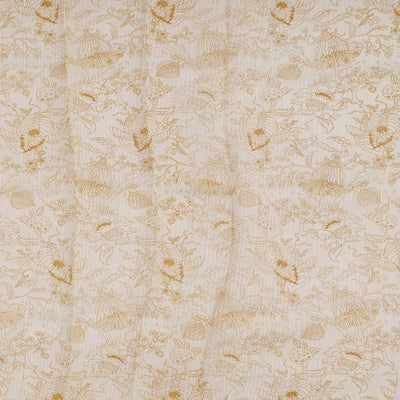 White Handloom Banarasi Jamdhani Printed Organza Saree-White