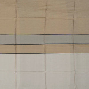 Grey Printed Half & Half Silk Saree With Floral Motifs-Grey