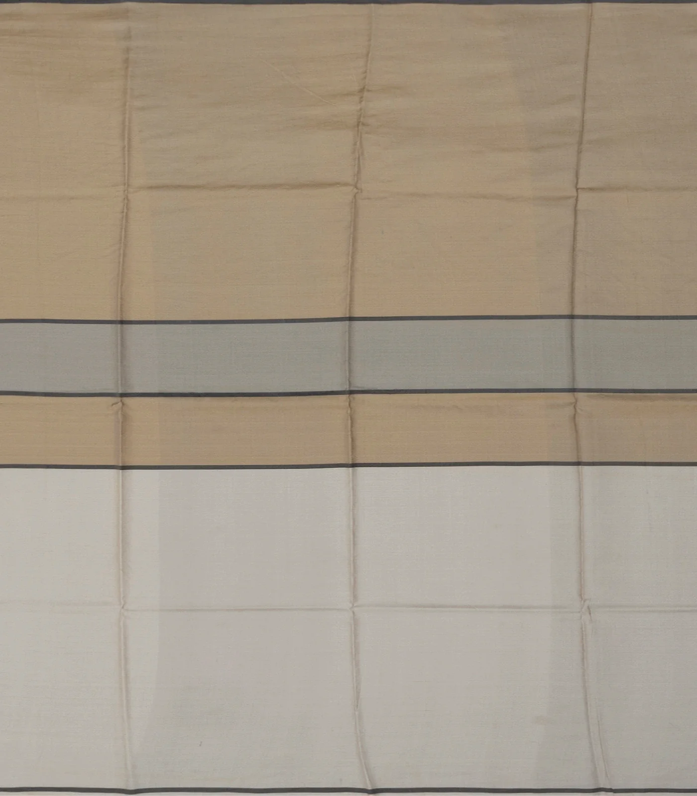 Grey Printed Half & Half Silk Saree With Floral Motifs-Grey