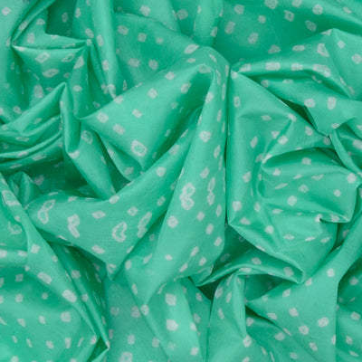 Turquoise Printed Chiniya Silk Saree With Floral Motifs in Border-Turquoise