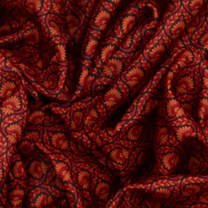 Black Printed Silk Saree With Floral Motifs -Black