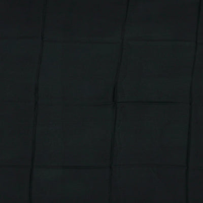 Black Printed Silk Saree With Floral Motifs -Black