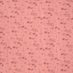 Dusty Pink Printed Crepe Silk Saree With Floral Prints-Dusty Pink