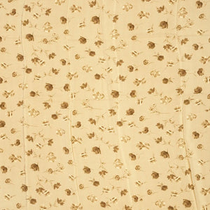 Sandal Printed Crepe Silk Saree With Floral Motif Prints-Sandal