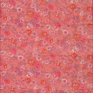 Pink Handwoven Satin Silk Saree With Printed Floral Motifs -Pink