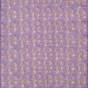 Lavender Woven Chiffon Silk Saree With Printed Floral Motifs-Lavander