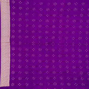 Hot Pink Handwoven Bandhani Silk Saree With Diamond Motifs-Hot Pink