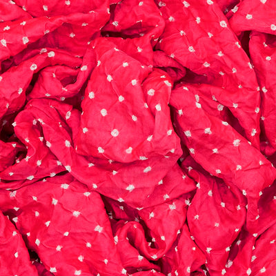 Pink Handwoven Bandhani Silk Saree With Tie & Dye Motifs-Pink