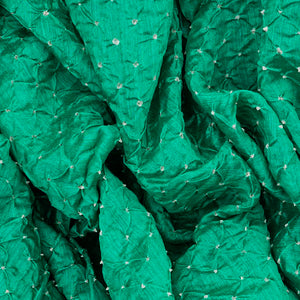 Aquamarine Handwoven Bandhani Silk Saree With Printed Pallu-Aquamarine