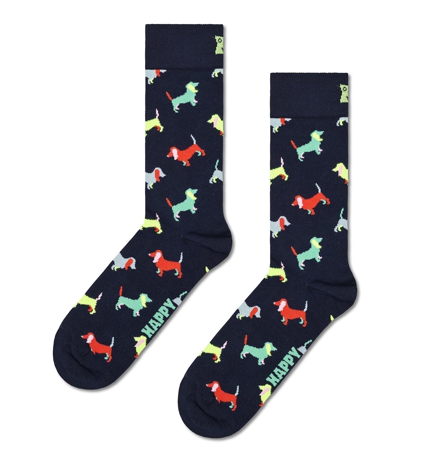 Happy Socks Unisex Puppy Love Crew Length Socks for Women and Men