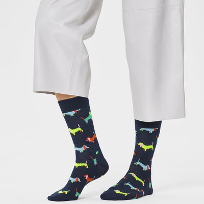 Happy Socks Unisex Puppy Love Crew Length Socks for Women and Men