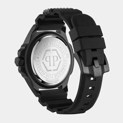 $kull Men Quartz Black Dial Analog Silicone Watch PWAAA2022