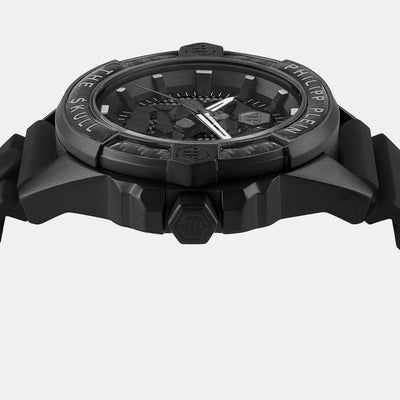 $kull Men Quartz Black Dial Analog Silicone Watch PWAAA2022