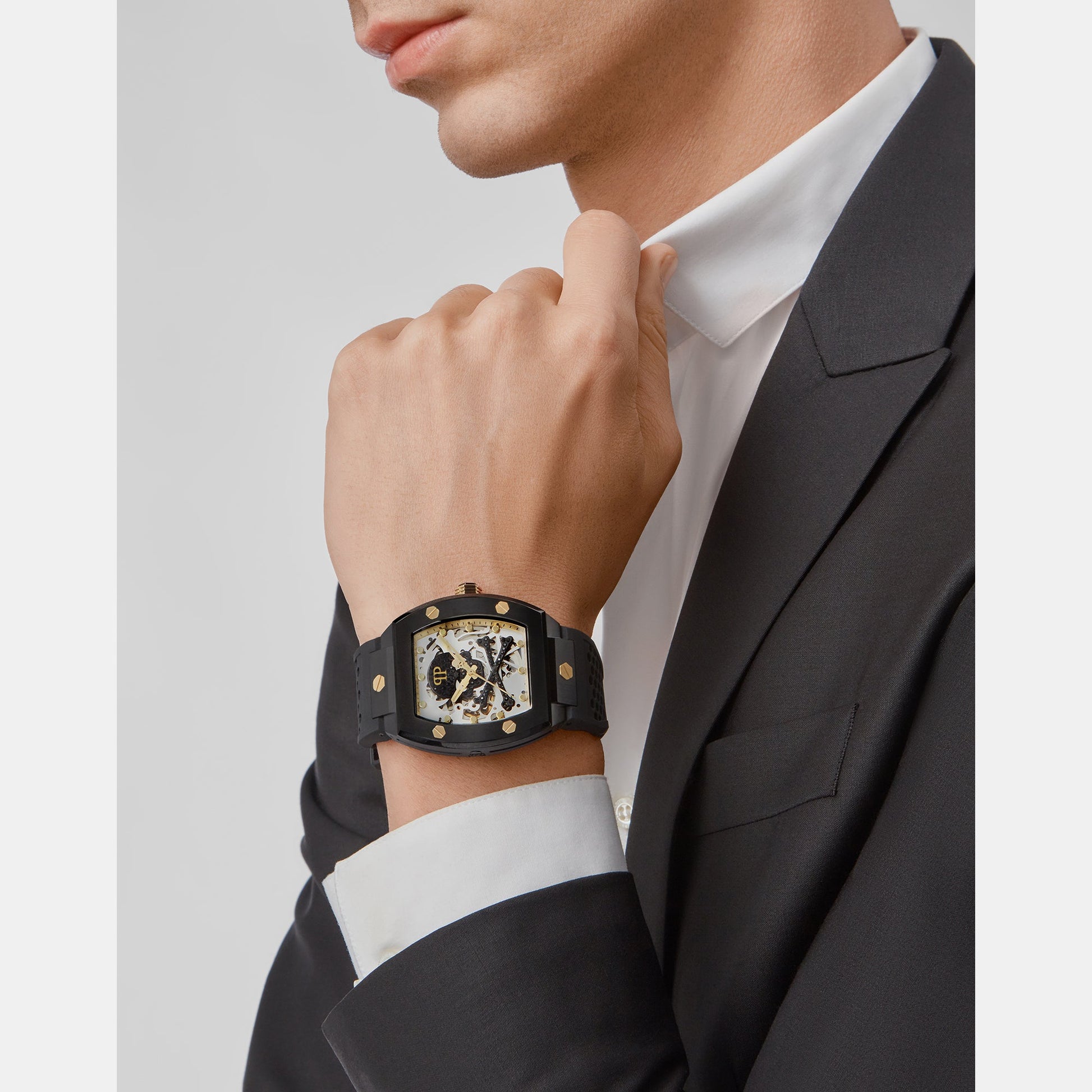 $kull Men Automatic Grey Dial Analog Silicone Watch PWBAA0521