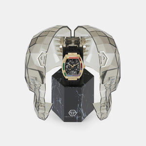 $keleton Men Automatic Black Dial Analog Silicone Watch PWBAA1623