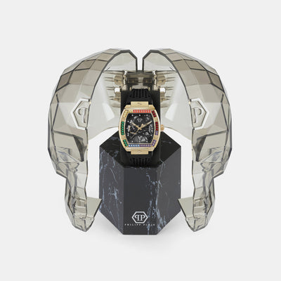 $keleton Men Automatic Black Dial Analog Silicone Watch PWBAA1623