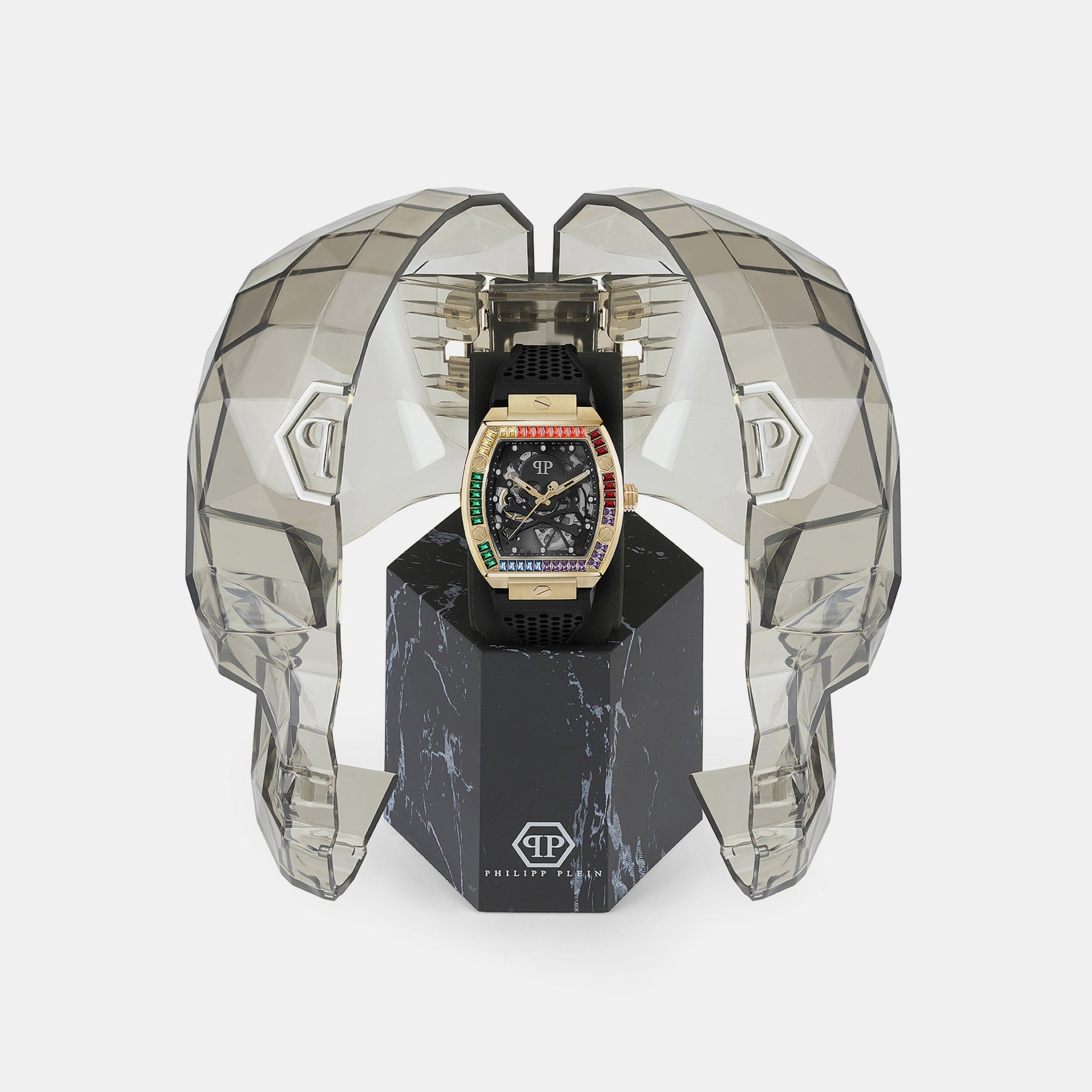 $keleton Men Automatic Black Dial Analog Silicone Watch PWBAA1623