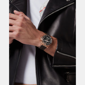 $kull Men Quartz Brown Dial Analog Silicone Watch PWOAA0322