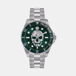 $kull Men Quartz Green Dial Analog Stainless Steel Watch PWOAA0622