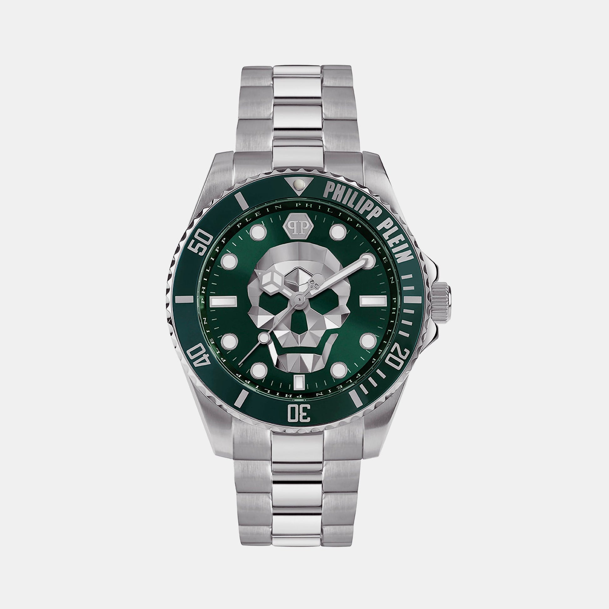$kull Men Quartz Green Dial Analog Stainless Steel Watch PWOAA0622