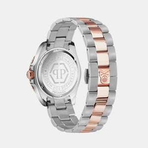 $kull Men Quartz Black Dial Analog Stainless Steel Watch PWOAA0822