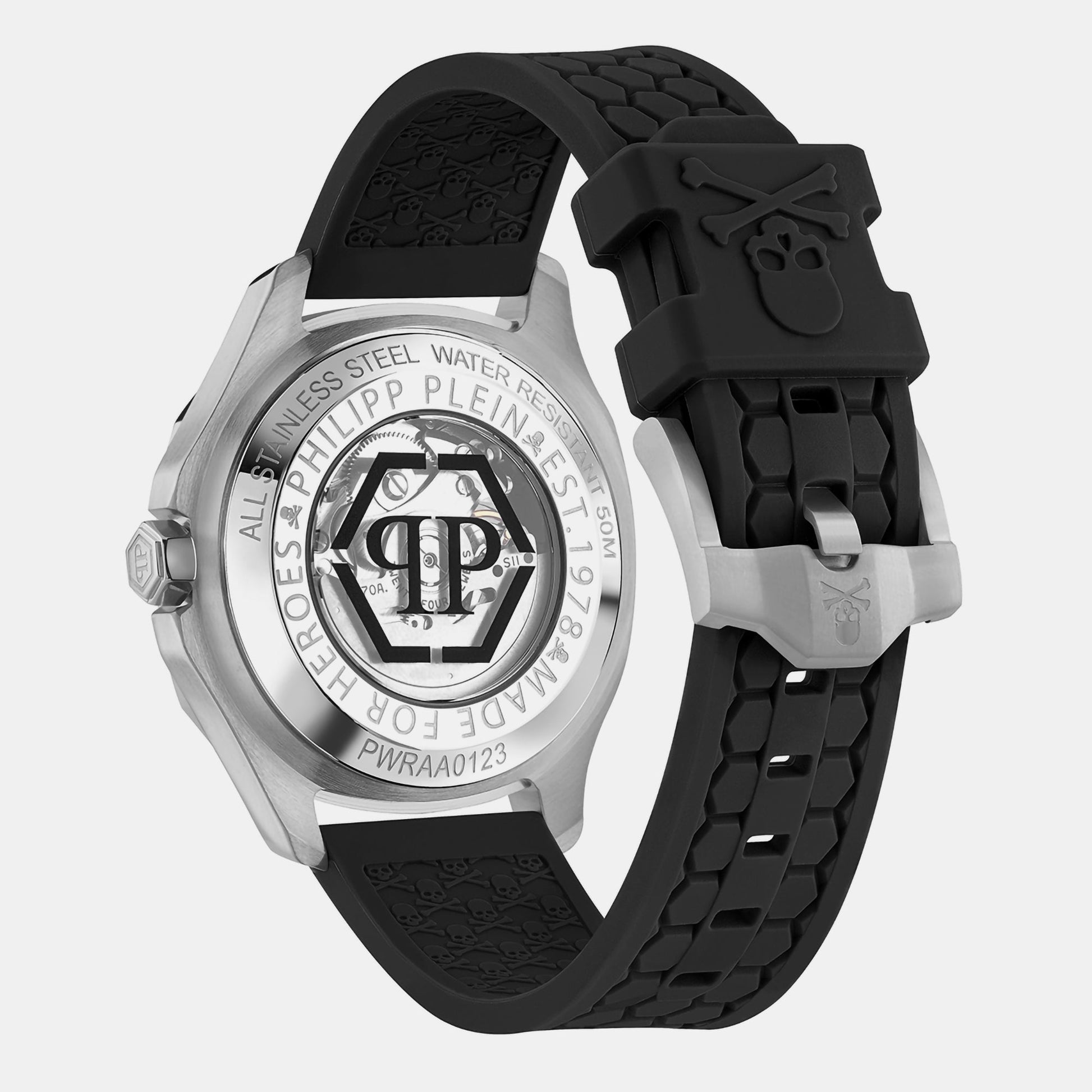 High-Iconic Men Automatic Silver Dial Analog Silicone Watch PWRAA0123