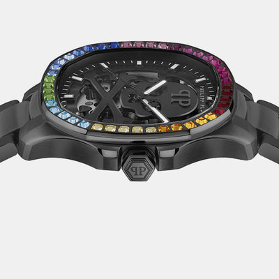 High-Iconic Men Automatic Black Dial Analog Stainless Steel Watch PWRAA0823